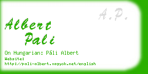 albert pali business card