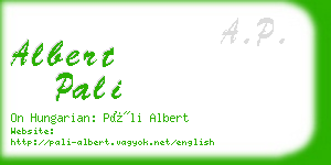 albert pali business card
